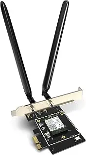 Tenda E33 WiFi 6E WLAN Card (AX5400 Tri-Band 6GHz:2402Mbps+ 5GHz:2402Mbps+2.4GHz:574Mbps) 2 Removable Antennas, Bluetooth 5.2, PCIe WLAN Card for PC, WPA3, Supports Windows 11/10 (64-bit)