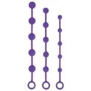 Excellent Power Bead Delight Silicone Anal Beads 3 Pack - Purple