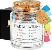 Qunrwe Bible Verse Jar for Emotions and Feelings - Scripture Prayer Cards, Hope Jar, Religious Graduation Gift - Christian Gifts for Women, Men, Mom, Dad, Friend