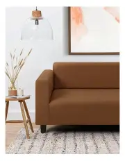 [Sherwood Home] 3 Seater Premium Faux Suede Couch Sofa Cover in Rust