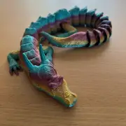 Articulated Dragon – 3D Printed in Rainbow PLA+ (39cm) – Flexible & Poseable