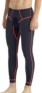 [JINSHI] Men Thermal Underwear Bottoms Open Front Male Leggings Tights Long Johns Compression Pants Base Layer Cold Weather