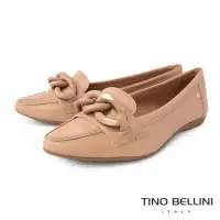 在飛比找momo購物網優惠-【TINO BELLINI 貝里尼】巴西進口牛皮鍊飾尖楦淺口