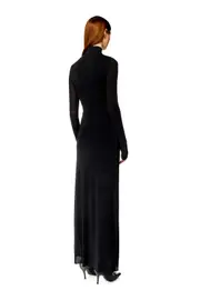 [Diesel] Diesel - Long turtleneck dress with draped panel - Dresses - Woman - Black XS Black