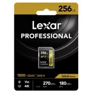 Lexar Professional 1800X SDXC UHS-II SD Card Capacity: 256GB