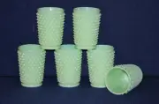 Jadeite Hobnail Tumblers 9 oz, Set of 6 Glasses by Mosser Glass FREE SHIPPING