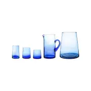 Nicola Spring 20 Piece Recycled Glassware Set - 6 Large Highball, 6 Medium & 6 Small Tumbler Glasses, 1 Jebel Jug & 1 Jebel Vase