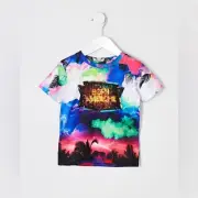 River Island Boys 'Born Awesome' Storm Print Short Sleeve T-Shirt