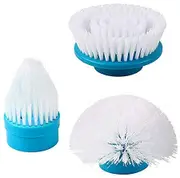 Replacement Brush Heads for Spin Mop Scrubber with multi-function set of 3 Flat,Dome,Corner