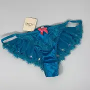 Agent Provocateur Lavelle Silk Turquoise Brief AP4 Large NWT $190