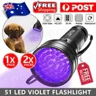 51 LED Flashlight 395 nM UV Ultra Violet Blacklight Torch Light Lamp Aluminum AU