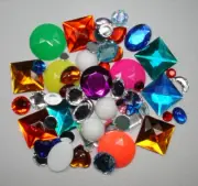 Acrylic Flatback Plastic Stones, Value Pack
