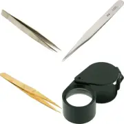 Precision Micro Forceps Tweezers Set MM Repair Tools Loupe 21mm