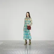 Gucci Lipstick and tool print silk Midi Dress - With Tags- RRP$5,500 AUD