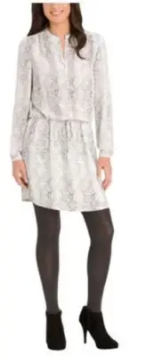 Hilary Radley Women's Long Sleeve Dress Soft Snake Skin Print Size: Medium