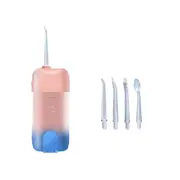 Cordless Water Flosser with 4 Tips 200ml Mouth Washing Machine Teeth Cleaning Water Irrigator-Pink