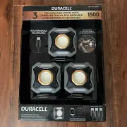 Duracell 3 Rechargeable Work Lights, 1500 Lumes, Magnetic Base, USB-C Cable