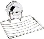 Cup Shower Soap Dish Wall-Mounted Soap Caddy Rustproof Stainless Steel Soap Saver Sponge Holder for Bathroom, Kitchen Sink, Silver