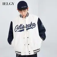 在飛比找蝦皮商城優惠-IELGY 拼接款男女情侶款工裝服外套棒球外套棒球服