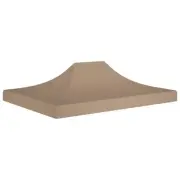 Party Tent Roof 4.5x3m Waterproof Heavy Duty Taupe Canopy Cover 270g/m