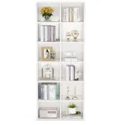 Tribesigns 71.65 Inch Tall Narrow Bookcase Bookshelf Modern Bookcase with 12 Cube Storage White