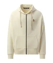 Palm Angels Bear In Mind Zipped Hoodie L off-white/brown