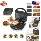 Removable Non-Stick Plate Waffle Maker and Sandwich Press - Easy Clean Design