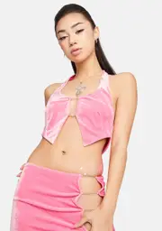 Candy Need To Know Velvet Halter Top