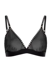 Love Stories Uma Crystal-embellished Tulle Soft-cup bra - Black 85A/B (38 A/B)