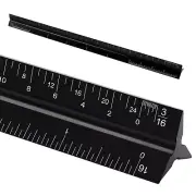 12" Architectural Scale Ruler, Aluminum Triangular Ruler for Blueprints