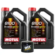 10L Motul 8100 X-CESS GEN2 5W-40 Wix Filter Motor Oil Change Kit API SN (for: Renault)