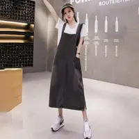 在飛比找momo購物網優惠-【Jisen】減齡系韓版寬鬆牛仔吊帶裙(S-4L)