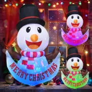 4FT Christmas Inflatable Snowman Decor Window Blow Up Snowman with LED for Party