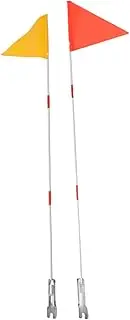 TOBBOMEY 2pcs Boys and Girls Bike Flagpole Safety Flags Kit Solid Fiberglass Pole High Visibility Flags for Bicycles Reflective Bike Accessories