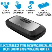 Elinz Stainless Steel Food Vacuum Sealer Touch Button Bags Packaging Kitchen Storage