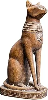 11.8-Inch Tall Resin Sitting Cat Decorative Statue, Egyptian Cat Animal Sculpture, Cute Cat Home Office Decoration