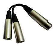 6 inch XLR Female to Dual XLR Male Adapter Cable