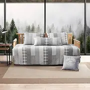 [Eddie Bauer] Daybed Set, 4 Piece Cotton Bedding Set, All Season Lodge Home Décor (Fairview Grey, Daybed)