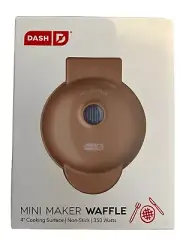 DASH Mini Maker Waffle Iron. Beige / Waffle Color.