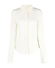 The Attico Elton Curved Hem Shirt IT44,IT42,IT36,IT46 White