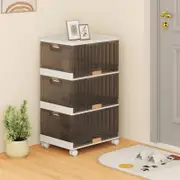 Costway 3-Tier Foldable Shoe Boxes Storage Cabinet Shoe Dispaly Case