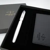 在飛比找PChome24h購物優惠-派克新IM白桿銀夾鋼珠筆+短夾禮盒