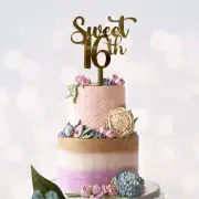 16th Birthday Cake Topper | Sweet 16 | Acrylic | Wood