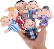6 Pcs People Family Members, Finger Puppet Set, Cloth Velvet Puppets, Finger Puppets Set, Story Time, Party Favors, Gifts Christmas Stocking Stuffers, Finger Puppets, Finger Hands