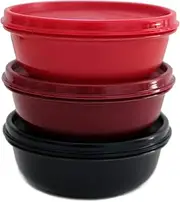 [Tupperware] Airtight Leakproof Storage Container (Set of 3, 300 ml) Cherry, Ruby, Black, 11155467