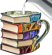 Coffee Cup - Lightweight Painted Book Coffee Cup - Acrylic Elegant Vintage Mug for Home Travel Juice Drinks Restaurant Hotel Kitchen