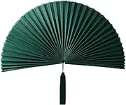 KOLWOVEN Rustic Fan Wall Decor - Bedroom Wall Decor Above Bed -Giant Bamboo Fan - Over Bed Wall Decor- Beautiful Wall Art for Apartment, Room, Home Decoration (Extra Large 47''x24'', Dark Teal)