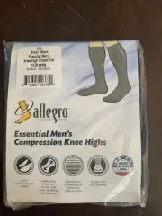 Allegro 15-20mmHg Soft Microfiber Knee High Closed Toe Compression Hose, Sm, Blk