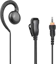 BANDARICOMM Radio Earpiece, 3.5mm 1-Pin C Shape Walkie Talkie Earpiece with PTT Mic Compatible with Motorola CLP1010, CLP1040, CLP1060 Two Way Radios Headphone Headset
