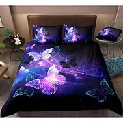 Butterfly Duvet Cover Bedding Sets Comforter Cover with 1 Duvet Cover or Coverlet,1Sheet,2 Pillowcases for Double/Queen/King(1 Pillowcase for Twin/Single)